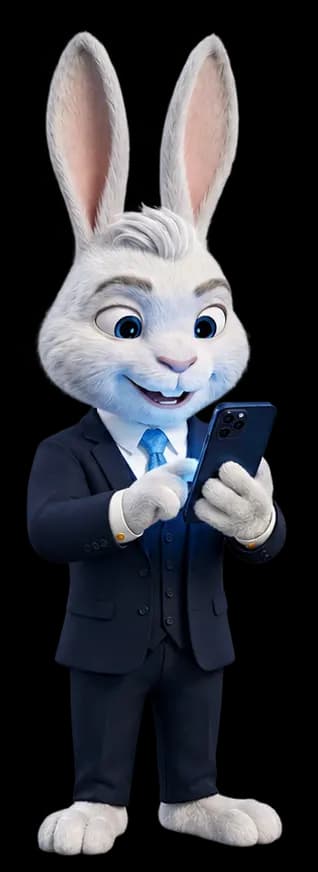 Pino, LapinoPay mascot, reviewing a successful payment